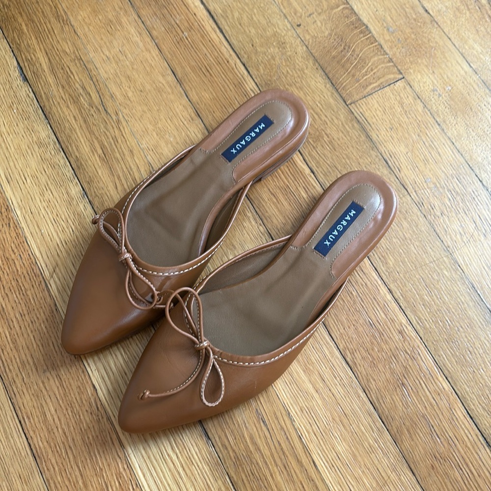 Margaux Brown The Pointe Mules NWOT
